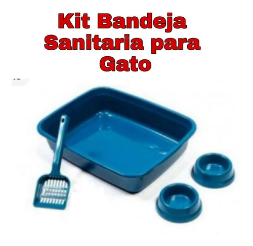 Kit Bandeja Sanitaria De Gato Azul + Envio 