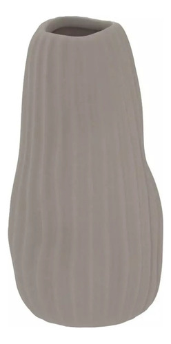 Vaso Decorativo Em Cerâmica Cinza Irregular 3d 21cm