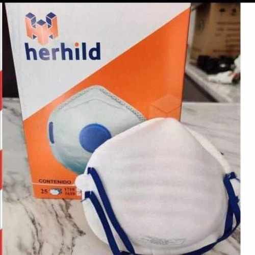 Mascarilla Herhild 1710 Para Polvos Y Vapores No Toxicos Ind Color Blanco