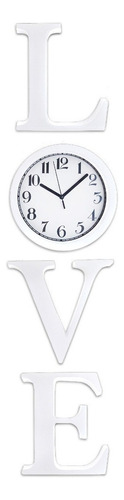 Reloj De Pared Love Blanco Exclusivo Decoración Interiorismo