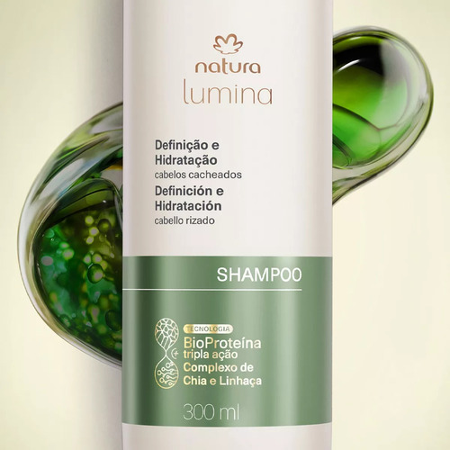 Natura Lumina Kit Shampoo+ Cond+ Creme Pentear Cab Cacheados