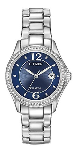 Citizen Mujeres Eco-drive Silueta Cristal Reloj Con Fecha, F