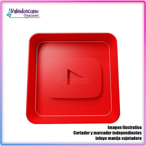 Youtube Logo Cortador De Galleta Y Fondant 