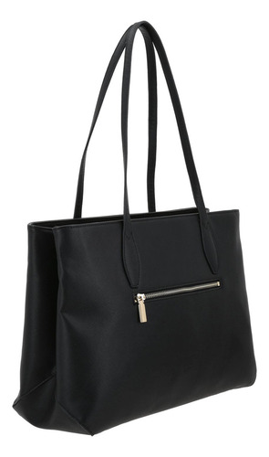 Bolsa Tote Gorett Isadora Gs25048-3 Color Negro Correa De Hombro Negro Diseño De La Tela Lisa