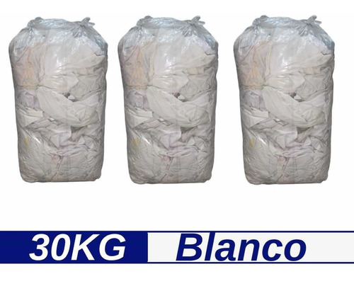Trapos Limpieza Industrial - 30 Kg Blanco 70% Algodón 
