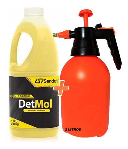 Shampoo Detmol 1,9l Lava Moto Off Road + Pulverizador Nfe *