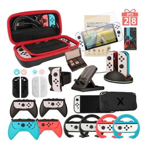 Pack De 28 Accesorios Para Nintendo Switch Oled - Todo En Un