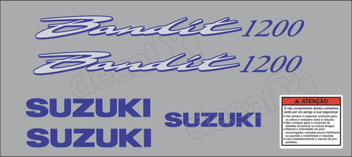 Jogo Faixa Emblema Adesivo Suzuki Bandit 1200n 2005 Prata