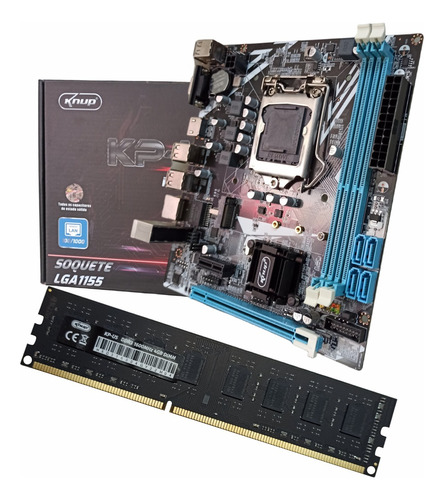 Placa Mãe Lga 1155 H61 2ª E 3ª Geração Ddr3 + Memoria Ddr3 