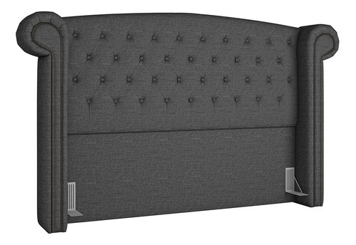 Cabeceira Cama Box Queen Quarto 160cm Sofia Linho Cz Escuro
