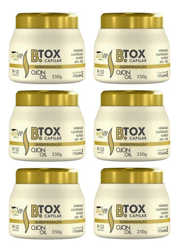 Botox Garota Vip B.tox Capilar 250g - Kit Com 6un