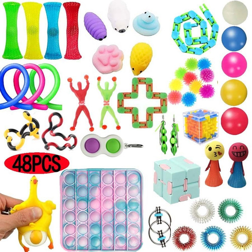 48 Fidget Juguete Barato Sensorial Fidget Pack.pop It Juguet