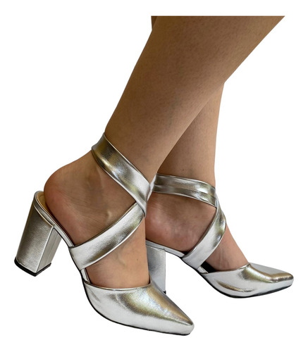 Imagen 4 de 8 de Zapatilla Dama Felipe Rentería Tacón Ancho 7 Cms