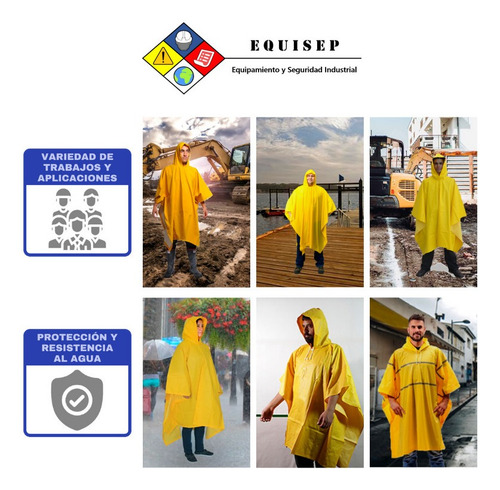 Imagen 5 de 8 de Poncho Pvc Impermeable | Con Reflectivo | Calibre 14