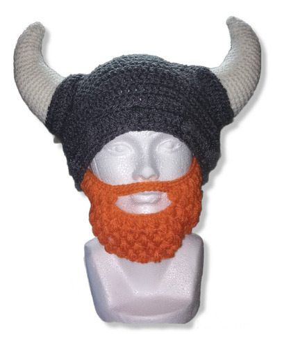 Gorritos Tejidos Gorra De Vikingo Con Barba Todas Las Tallas