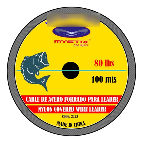 Cable De Acero Para Pesca Mystix 100lbs X 100mts