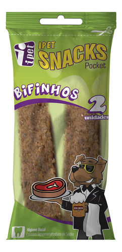 Bifinhos Snacks Pocket Carne 2 Unid Ipet Verde