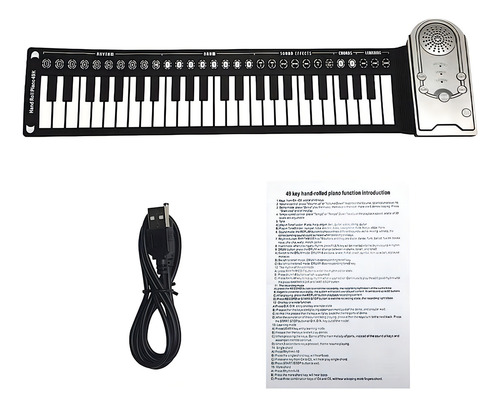 Piano Enrollable, Teclado De Piano Eléctrico De 49 Teclas, P