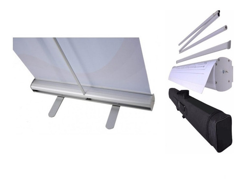 Porta Banner Roll Up 85x200cm Aluminio Portabanner Rollup