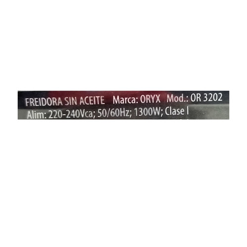 Freidora de aire Oryx OR3202 de 3.2L color negro 220V-240V