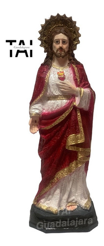 Jesus Sagrado Corazón Figura Resina Religiosa Artesanía 41cm