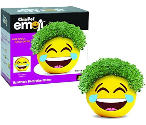 Chia Emoji Tears Of Joy  Jardinera De Cerámica Hecha A Mano