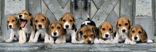 Cachorros Beagle Panorama Rompecabezas 1000 Pz Clementoni