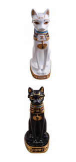 2x Exquisita Estatua De Resina De Gato Egipcio Escultura De 2x Exquisita Estatua De Resina De Gato Egipcio Escultura De