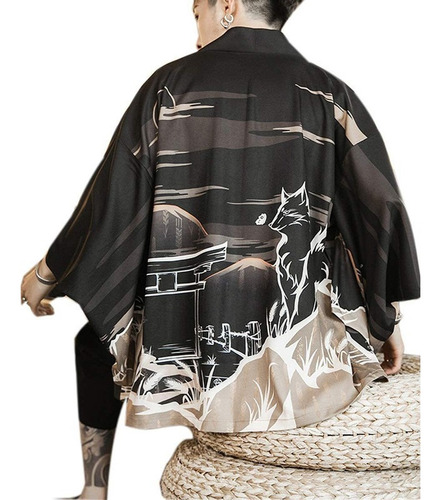 Chaqueta Yukata Tipo Kimono De Moda Japonesa For Hombre