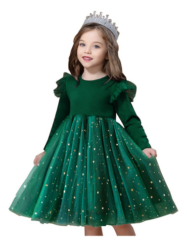 Vestido Con Lentejuelas De Navidad Para Niña