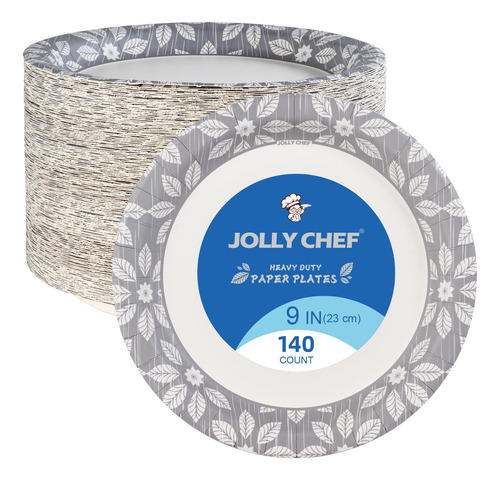 Jolly Chef Paquete De 140 Platos De Papel Desechables De 9 P