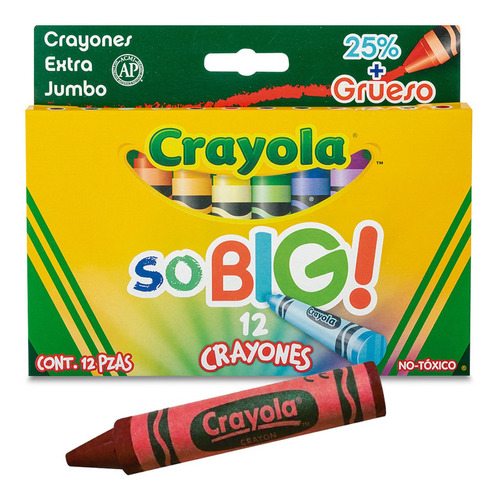 Crayones D Cera 12 Crayolas P Dibujo Utiles Escolares Jumbo