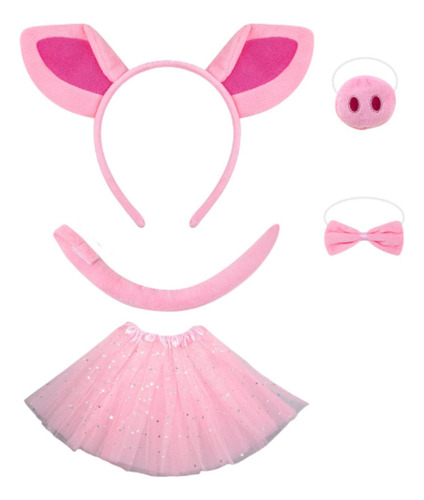 Conjunto De Disfraz De Cerdo, Decoración, Diadema, Nariz,