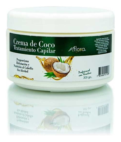 Crema Capilar Coco Hidratante Para Cabello Seco 300gr