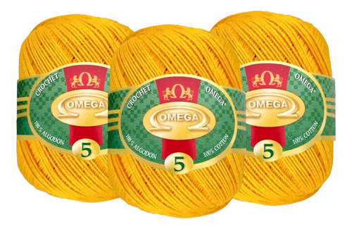 Hilo Crochet Omega No 5. 150 Gramos Color Mango