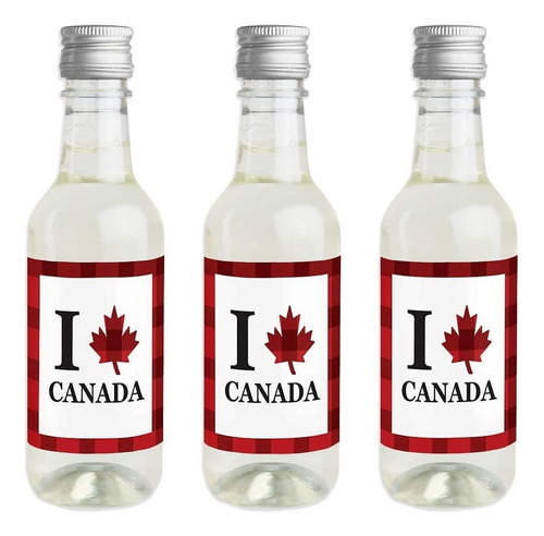 Día De Canadá - Mini Etiquetas Adhesivas Para Botella...