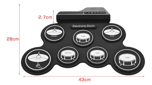 Set De Batería Electrónica Usb Digital Compacta Enrollable