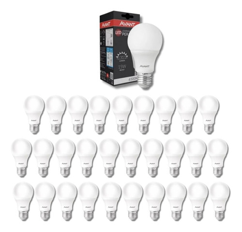 Kit 30 Lâmpada Led 15w Bulbo E27 6500k Branco Frio Cor da luz Branco-frio 110V/220V