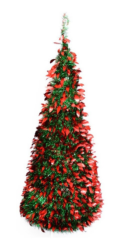 Arbol Navidad Espiral 1,50 Mts Plegable C/ Efecto Metalizado