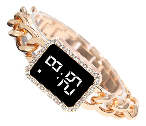 Pulsera De Reloj Para Mujer Con Diseño De Diamante Square To