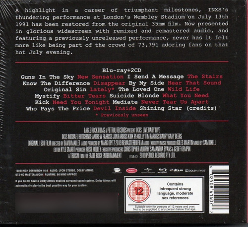 Inxs Live Baby Live Cd + Bluray - Depeche Mode Erasure Clash