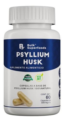 Psyllium Husk 60 Cápsulas De 500 Mg | Bulk Superfoods