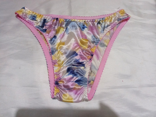 Pantaleta Bikini Satinada Ultrabrillosa Pastel Azuli