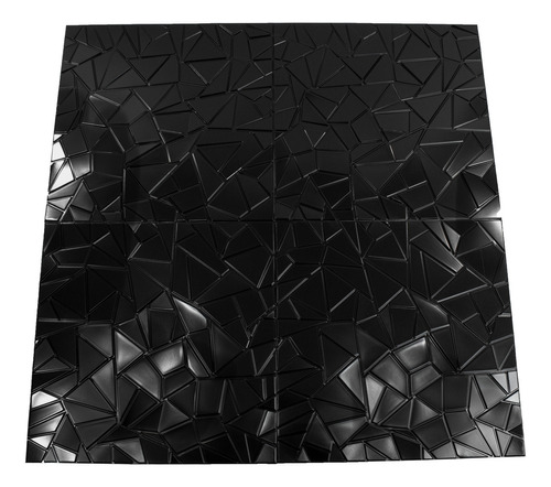 Panel Decorativo 3d Pvc Black Cristal Decoform 3m2 12 Piezas Color Negro