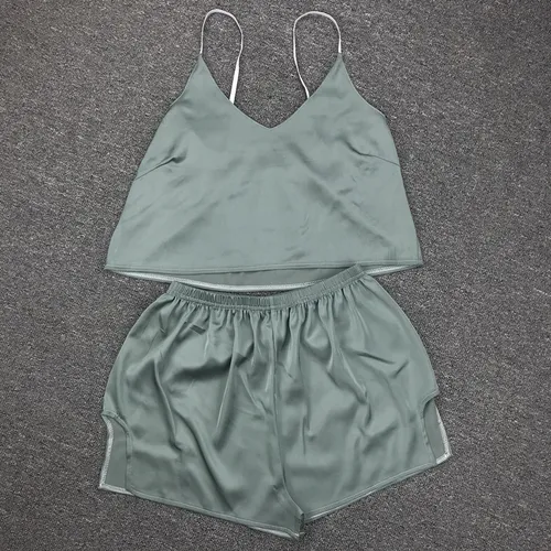 Pijama Para Mujer, Conjunto De Seda, Ropa De Dormir Satinada