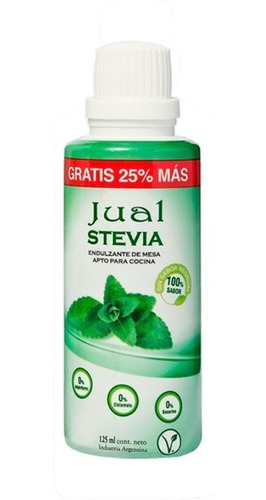 Edulcorante Con Stevia Liquido Jual 125 Cc Sin Tacc Apto Veg
