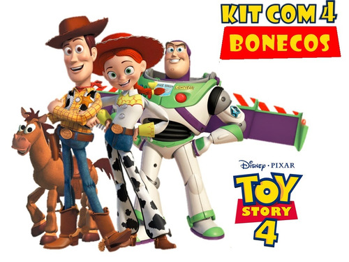 Kit Toy Story 4 Bonecos Woody Buzz Lightyear Jessie Disney