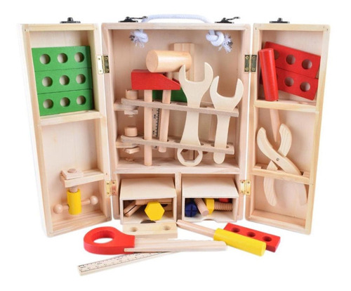 Juego De Herramientas Para Niños Caja De Madera Caja De