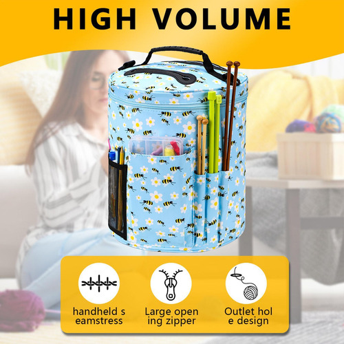 Bolsa Organizadora De Ganchillo Bolsa De Hilo Portátil De Gr