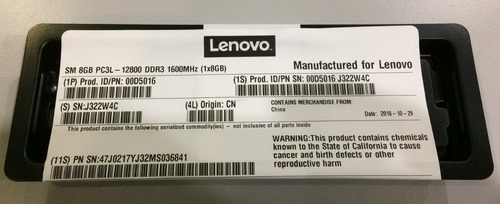 Memoria Ecc 8gb Pc3l-12800e Para Ibm System X3100 M4 E M5